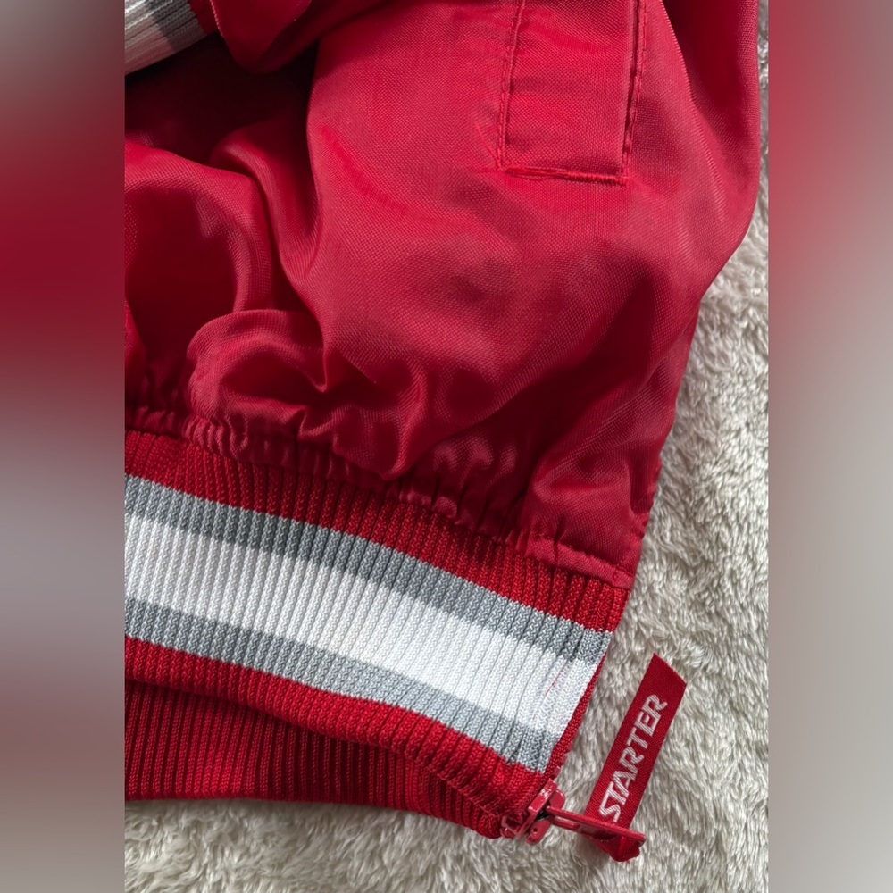 Vintage 90’s Starter Ohio State Red Pullover Jacket - Picture 4 of 13